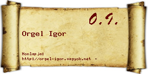 Orgel Igor névjegykártya